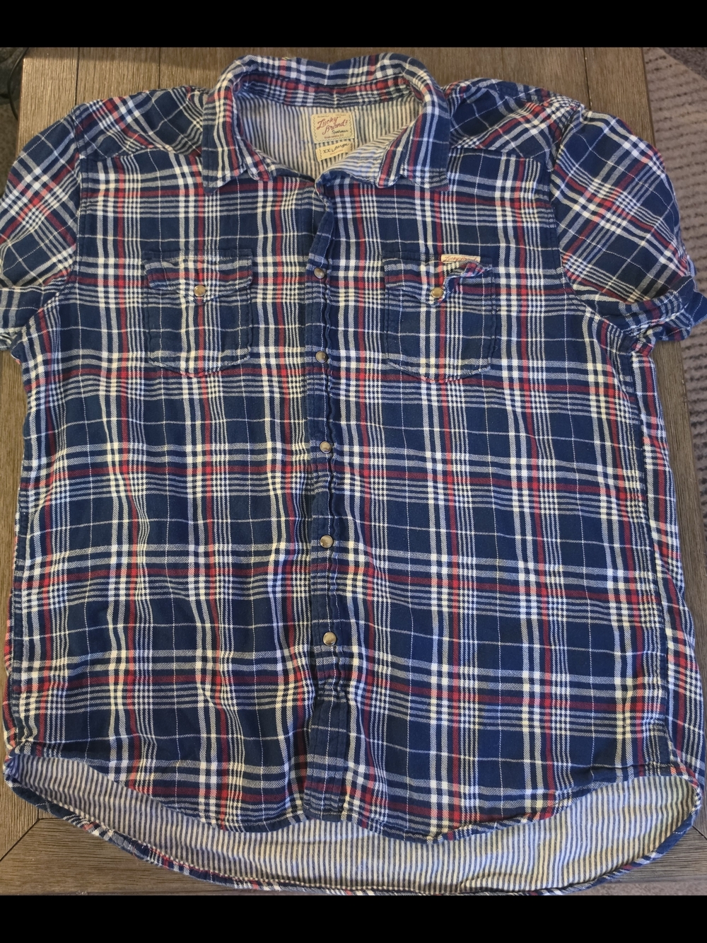 Lucky Brand Men's Blue Plaid Button-Up Flannel Shirt Size XXL